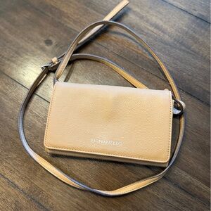 Tignanello Pebbled Leather Crossbody Wallet - Tan